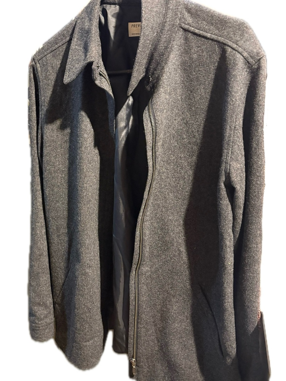 Vintage Preview International Gray Zip-Front Wool Blend Jacket